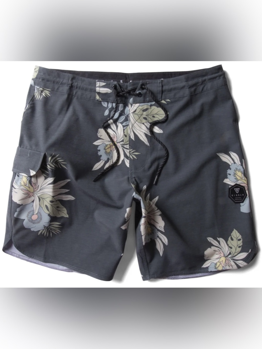 VISSLA Charcoal Gray Floral Men’s Board Shorts